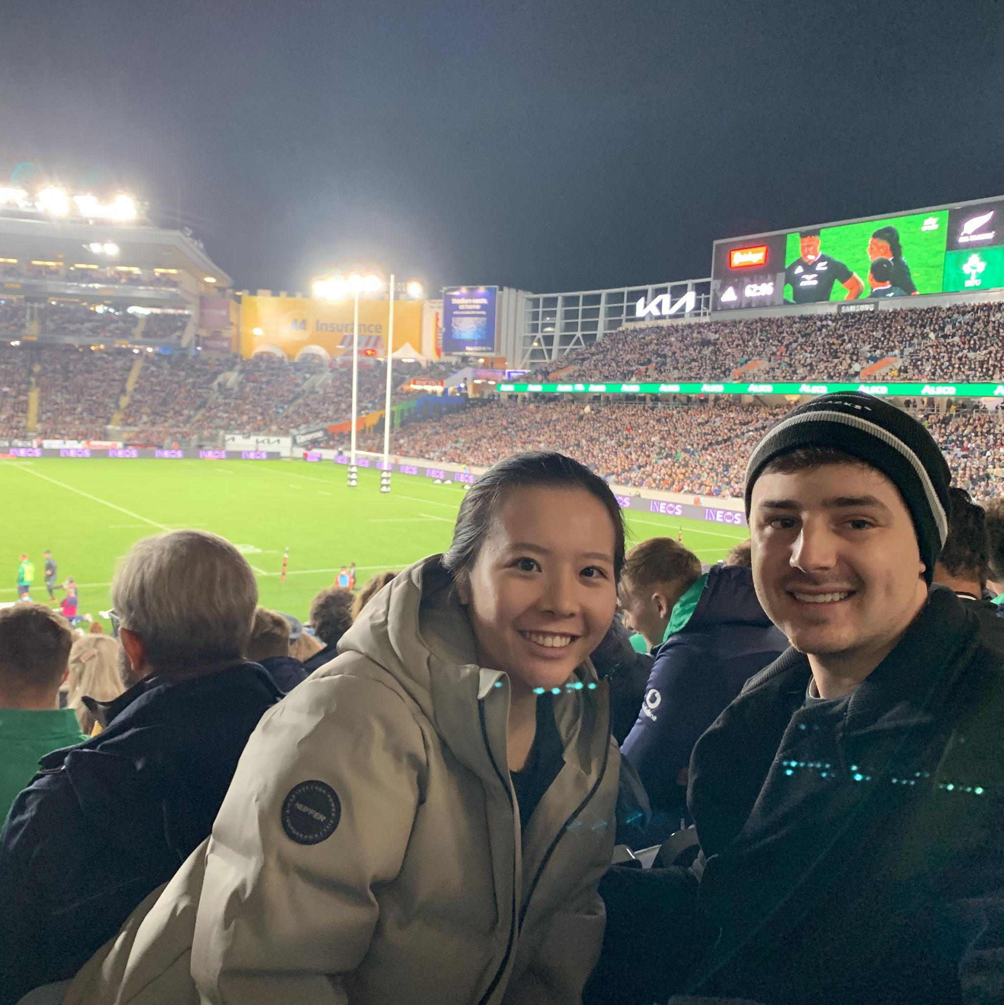 July 2022, Auckland - Watching the All Blacks beat Ireland, 42-19, in the first Test of the 2022 Steinlager Series at Eden Park, Auckland.