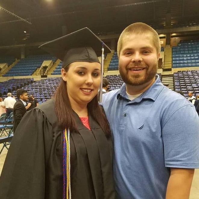 Spring 2017 - Vanessa and Jordan at Vanessa's graduation from the University of Illinois Springfield