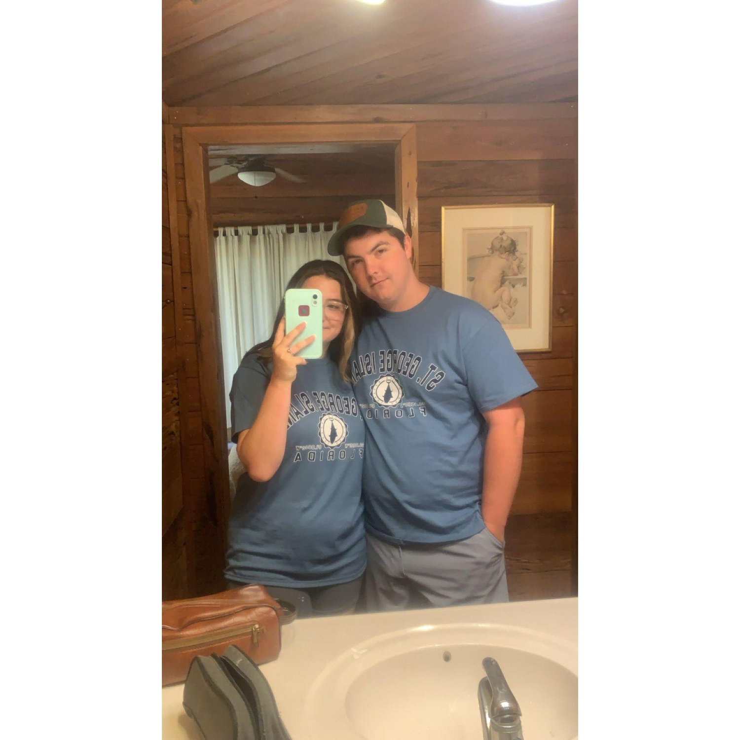 The day after our engagement and the day we were leaving from the beach