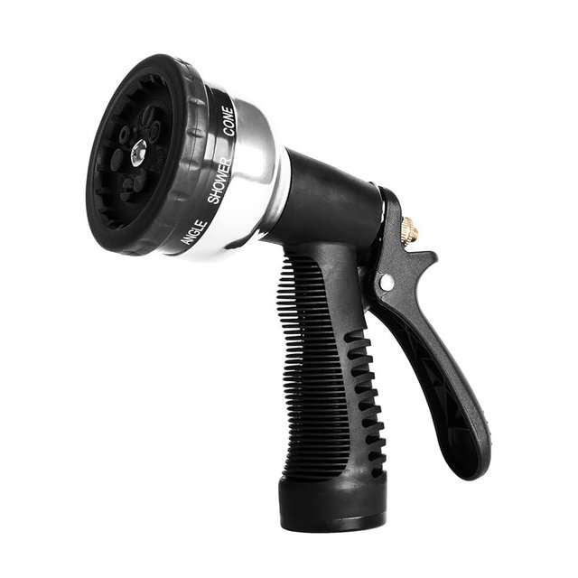 Heavy Duty Metal Water Spray Nozzle with 9 Adjustable Watering Patterns, Garden Hose Nozzle Sprayer for Watering Lawn and Garden,car Washing, Pets.