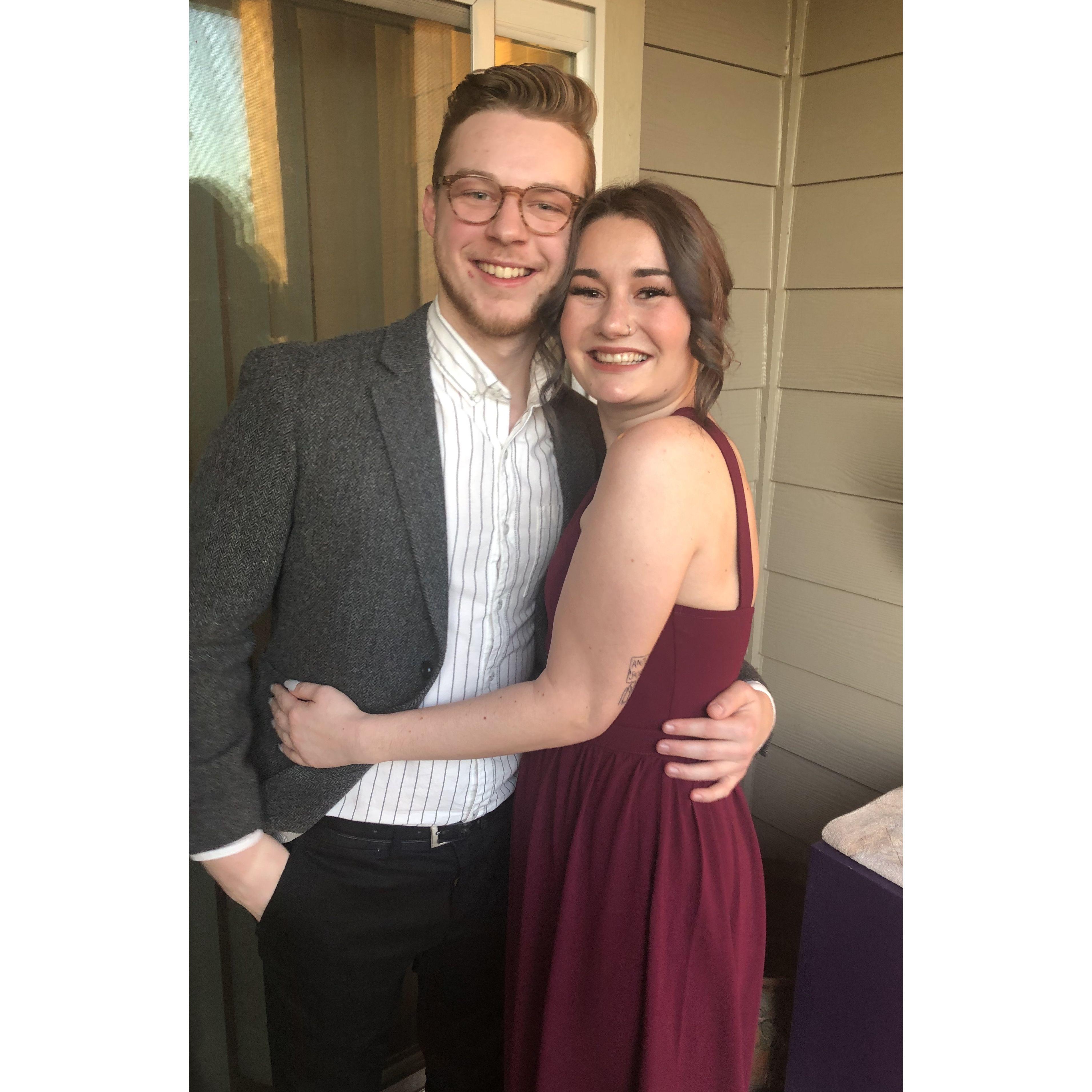 OUR FIRST PHOTO TOGETHER- 2/20/20 (Also @Delani's Wedding!) 
Just friends at this point but knew we thought the other was cool as heck