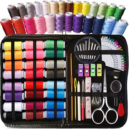 ARTIKA Sewing KIT, Premium Sewing Supplies, Mini Sewing kit, Most Useful Colors, Extra 40 Quality Sewing pins, Travel, Kids, Beginners and Home (Rainbow)