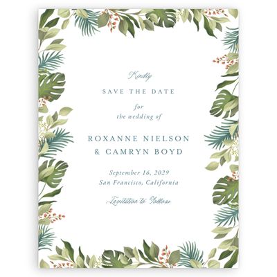 Summer, Green Wedding Digital Save the Date - Orphne Portrait