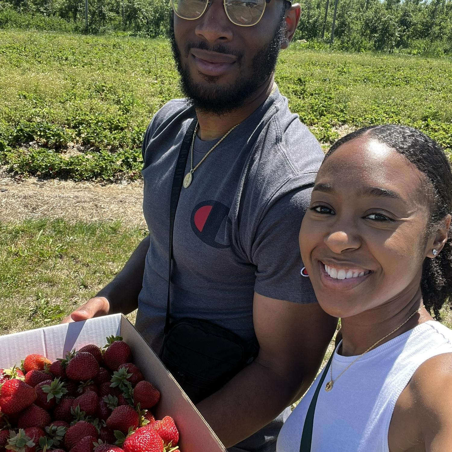 2024- first time strawberry picking at Blakes apple orchard!