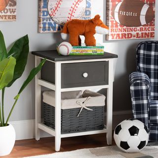 Shadell Modern Transitional 1-Drawer Storage Unit with Basket