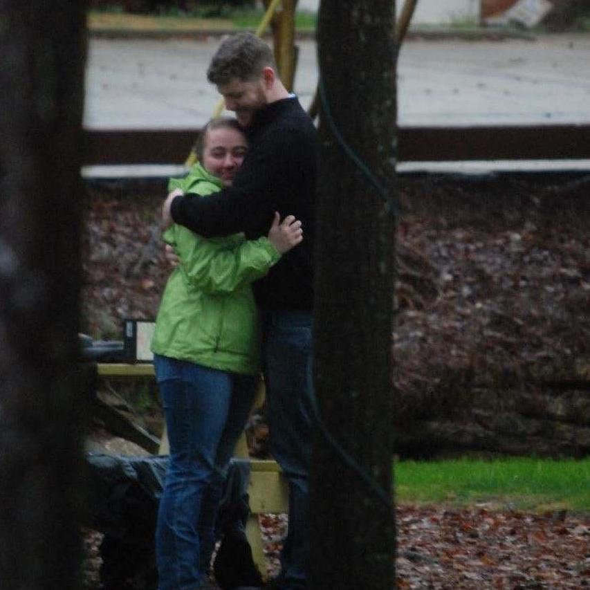 Matthew had one of his youth, Emily White, hide in the bushes to capture the moments of the proposal.