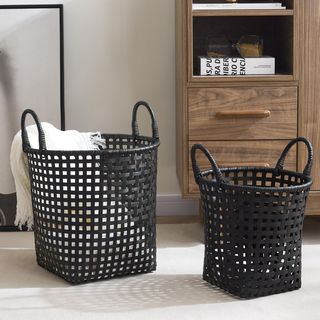 Erika 2-Piece Open Weave Bamboo Basket Set