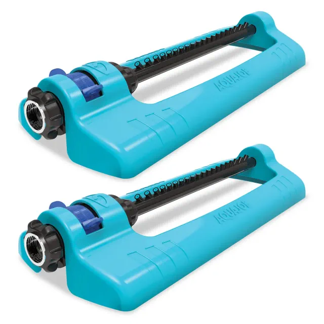Aqua Joe 2 Pack Oscillating Sprinkler w/ Adjustable Spray, 4400 Sq. Ft. Coverage