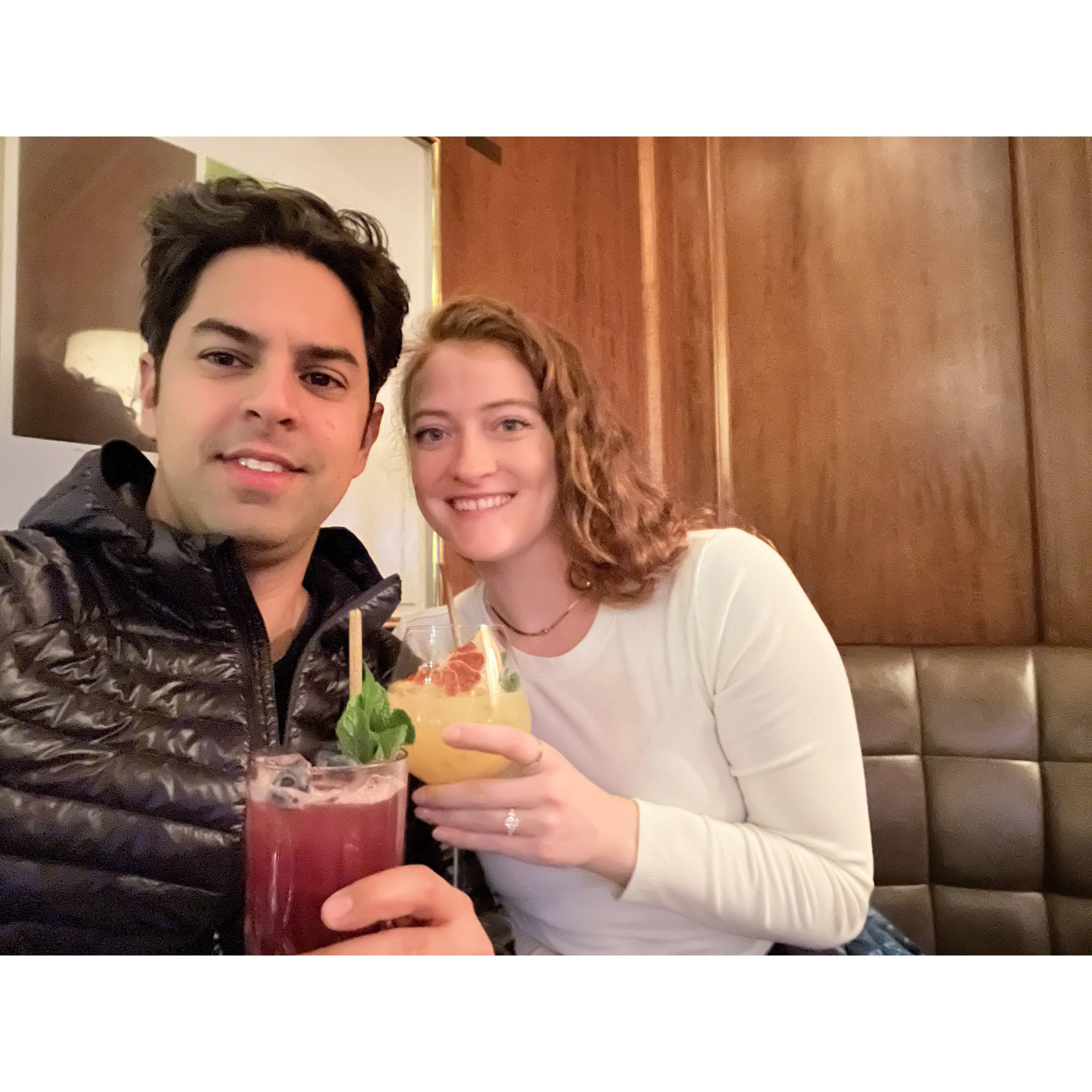Celebrating the night we got engaged
