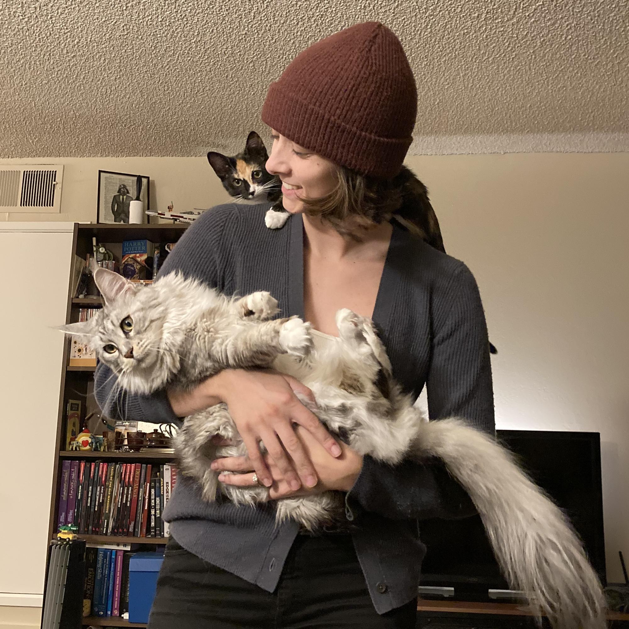 Meet our fur-baby ladies Minerva (the fluffy one) and Buttercup (the little one)!