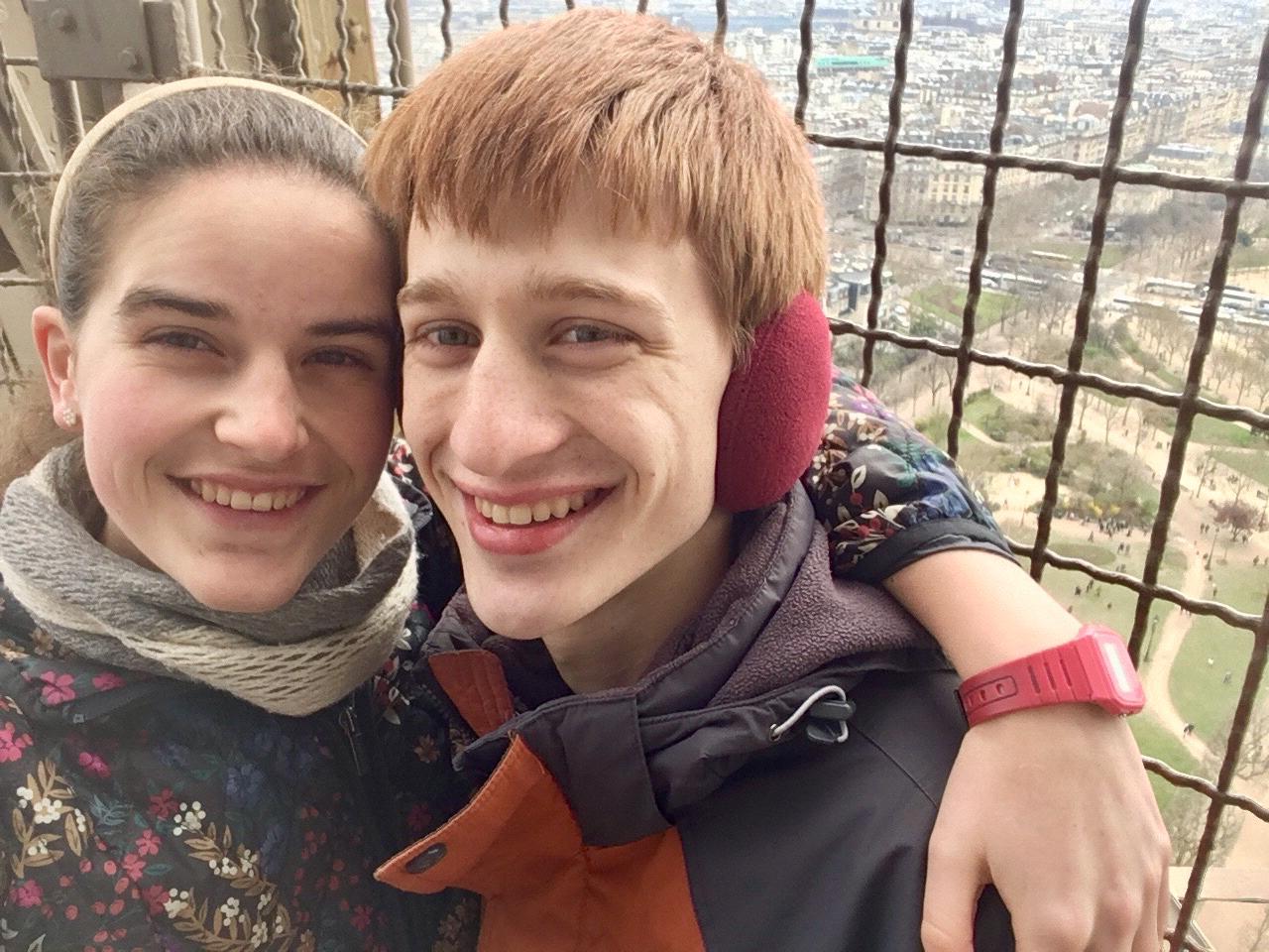 At the top of the Eiffel Tower!