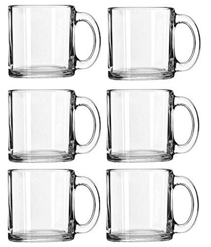 Libbey Crystal Coffee Mug Warm Beverage Mugs Set of (13 oz) (6)