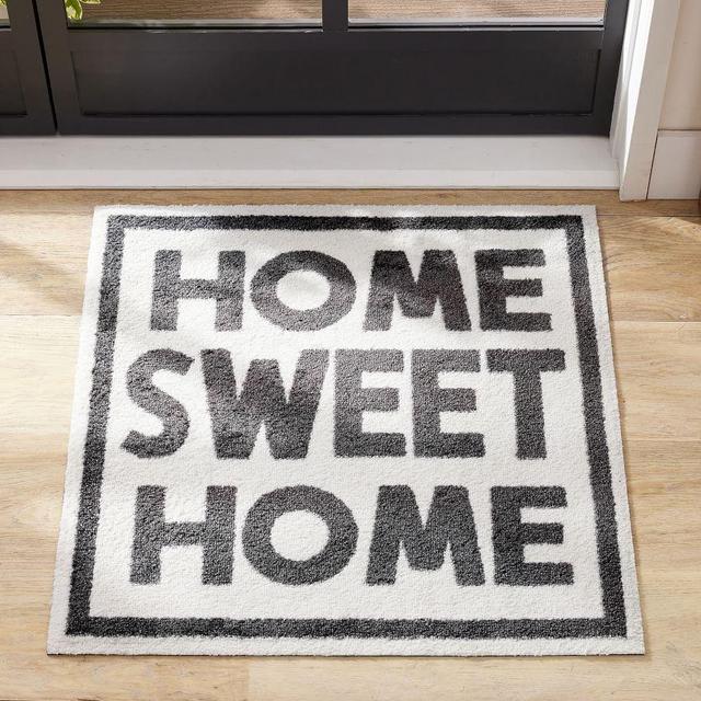 Home Sweet Home Floor Mat, 30 x 30", Ivory/Black