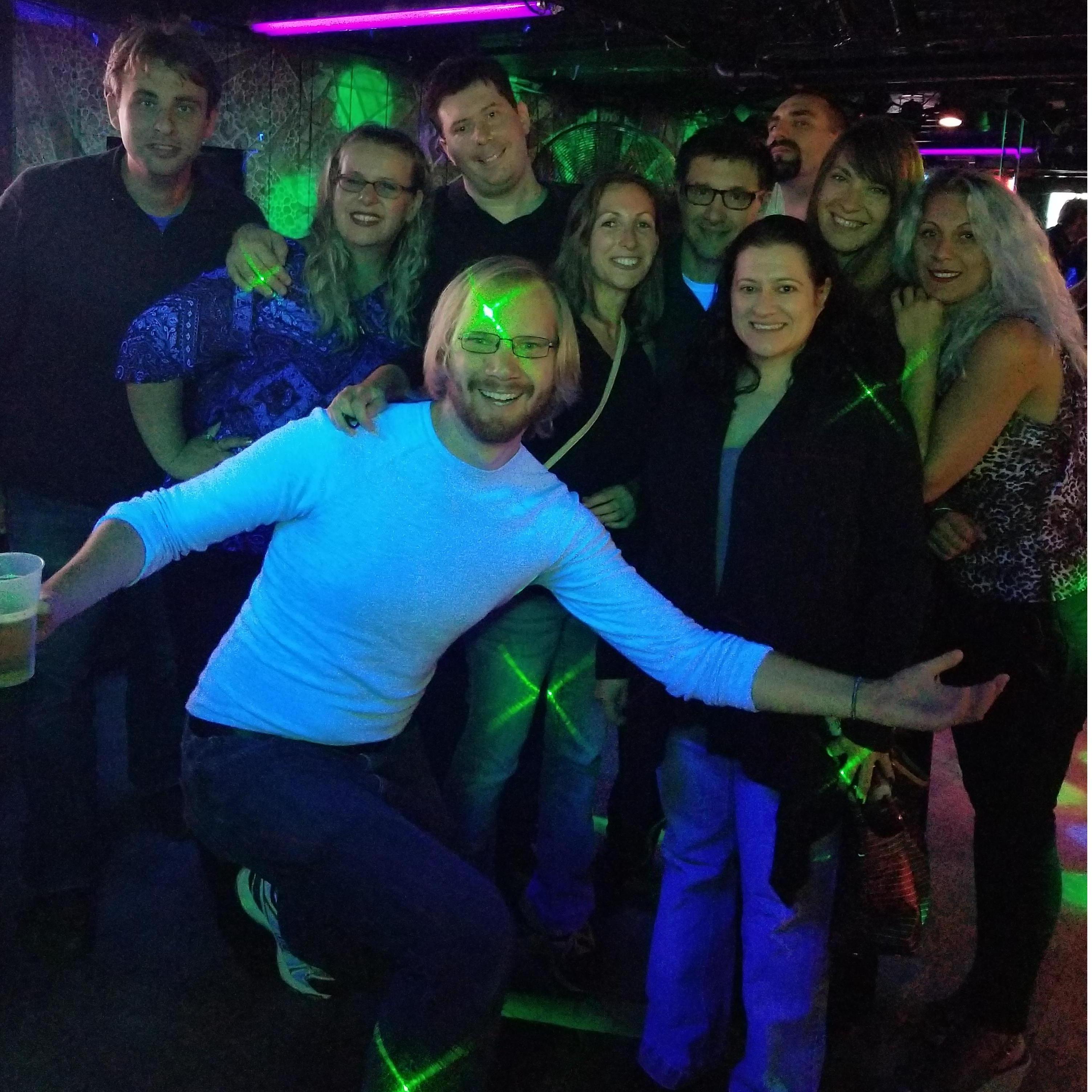 Another great picture of many of our friends, at off course a bar!