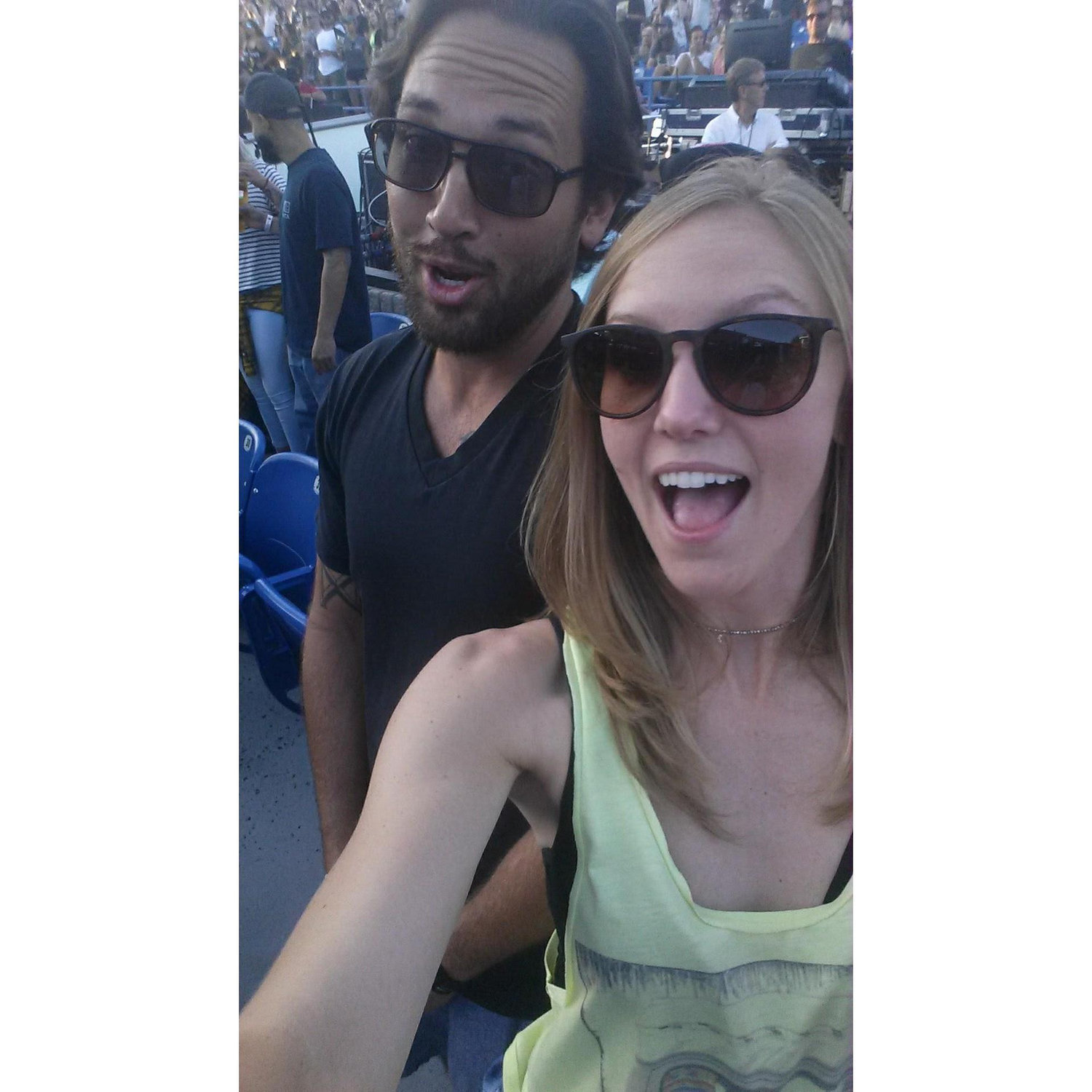 Sam bought concert tickets the night we met and said if we're still talking, we'll go together. Well, we went together.