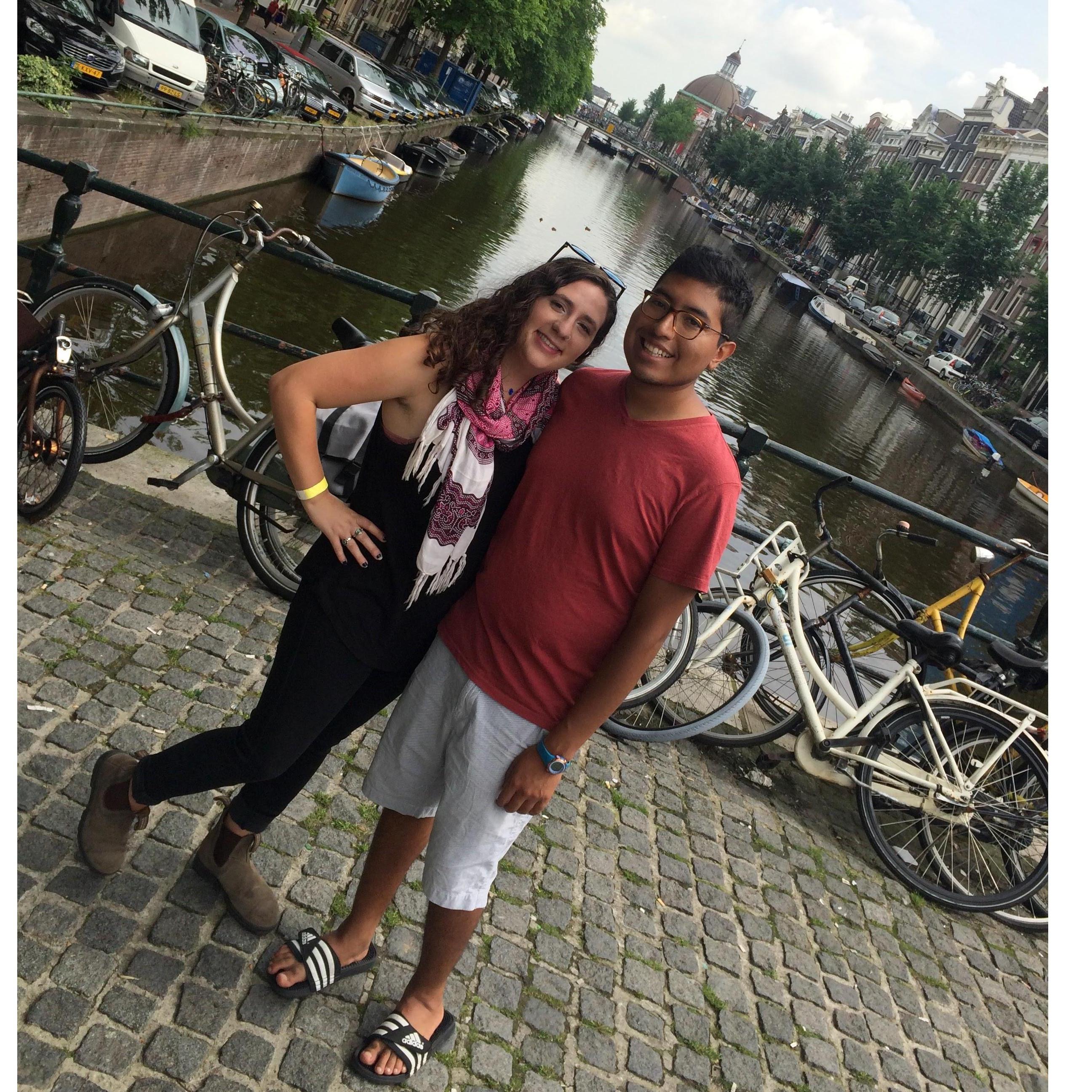 A photo of the canals from our trip to Amsterdam in June 2016.