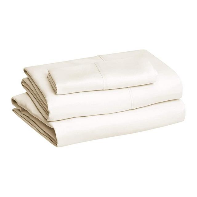 AmazonBasics Lightweight Super Soft Easy Care Microfiber Sheet Set with 16" Deep Pockets - Full, Beige