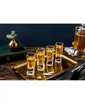 JoyJolt Carre Square Shot Glasses, Set of 8