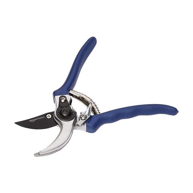 Amazon Basics 8-Inch Steel Bypass Pruning Shears, Blue