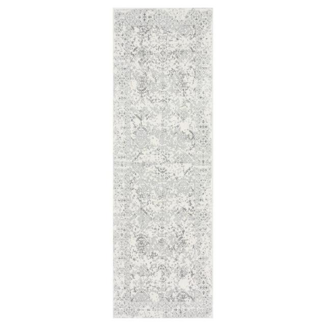 3'x12' Runner Vintage Odell Solid Loomed Area Rug Off White - nuLOOM
