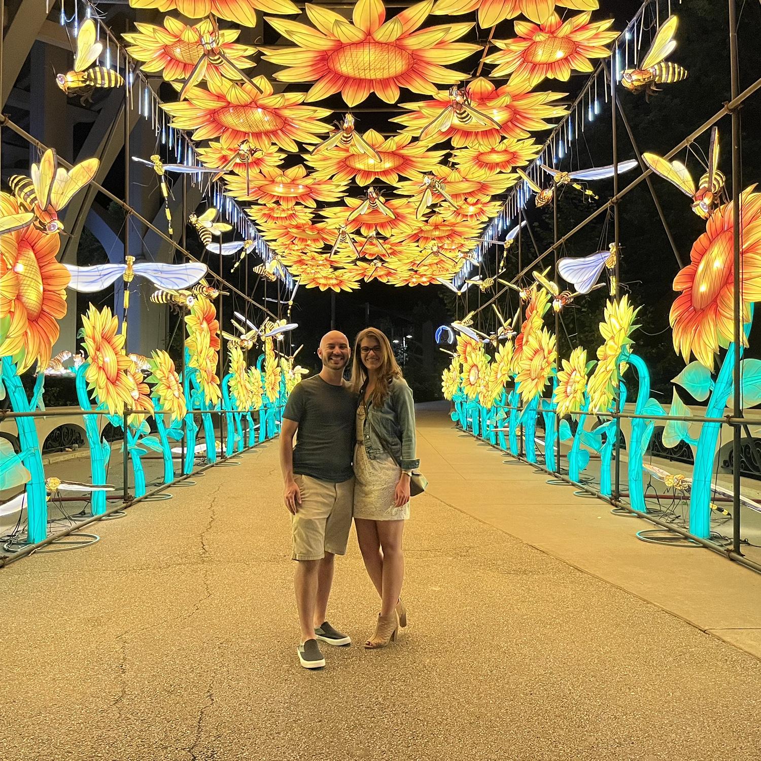 One of our first dates was the Asian Lantern Festival at the Cleveland Metroparks Zoo! It was so fun seeing all the pretty lights together.