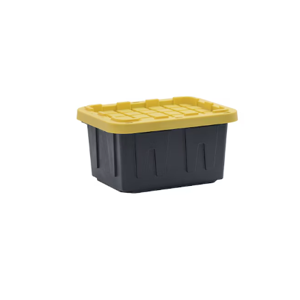 Project Source Commander Small 5.0 -Gallons ( 20.0 -Quarts ) Black and yellow Heavy Duty Stackable Tote with Standard Snap Lid