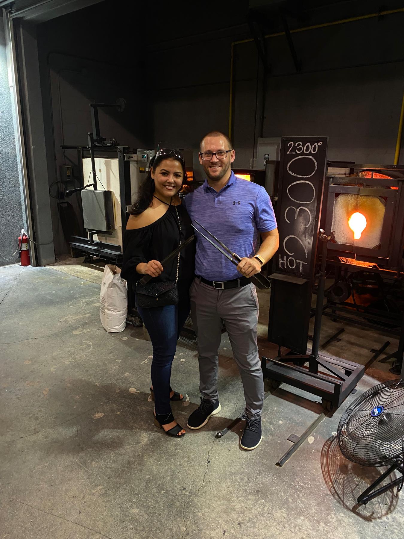Our second date glass blowing ornaments 2021!