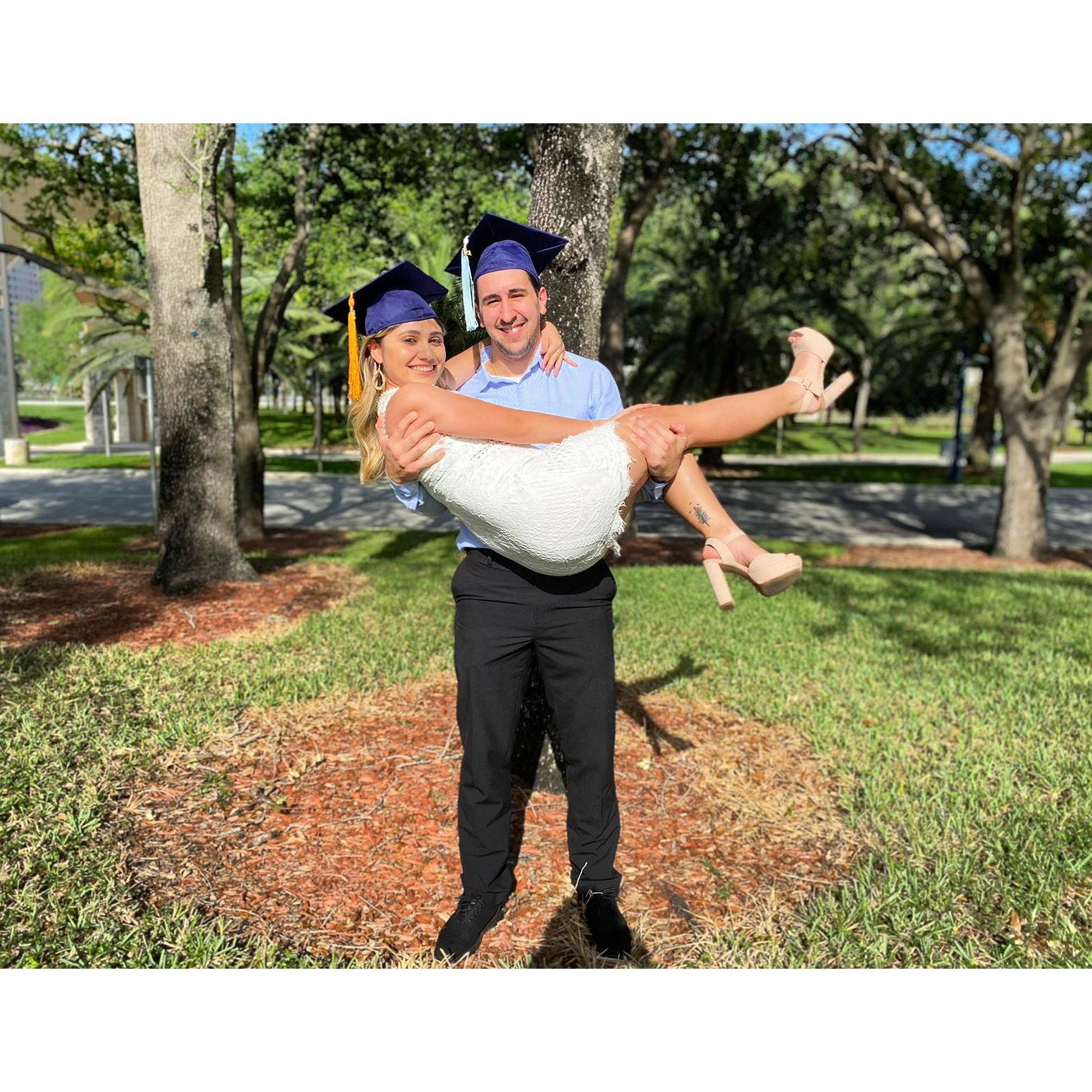 We graduated together and were able to walk side by side at graduation :)
