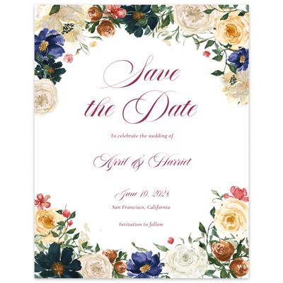 Yellow Rustic Wedding Digital Save the Date - Moderna Portrait