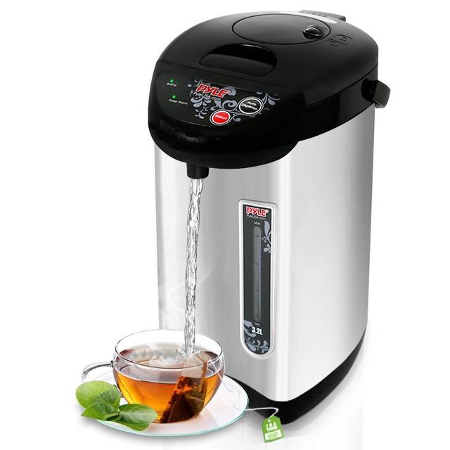 NutriChef Electric Hot Water Kettle -Tea Kettle Food Grade Stainless Steel Inner Pot For Coffee & Tea 3.38 Quarts - Keep Water Hot- Auto Boiler Shut Off Stainless Steel - EKA3.2