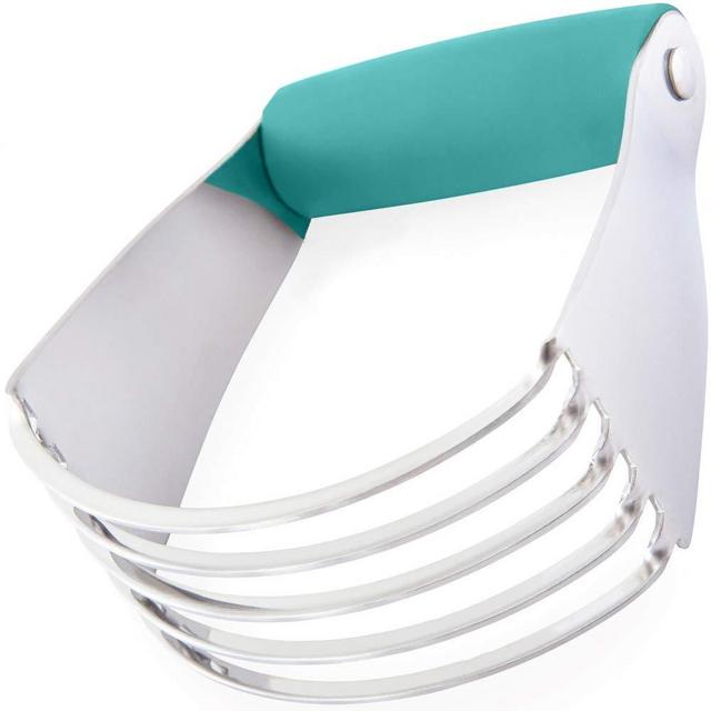 Gorilla Grip Pastry Dough Blender and Butter Cutter, Thick Sharp Stainless Steel Blades for Easy Mixing, Comfortable Grip, Heavy Duty Kitchen Baking Tool, Kneading Doughs, Dishwasher Safe, Turquoise