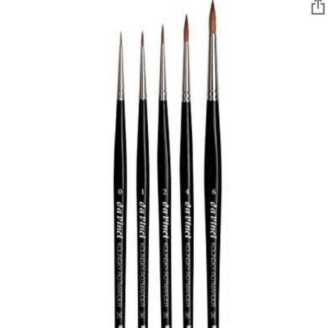 da Vinci Brushes 5359 da Vinci Watercolor Russian Red Sable 5359-5 Brush Includes Series 36 Sizes 0, 1, 2, 4 & 6-Round Shape, Set, Black