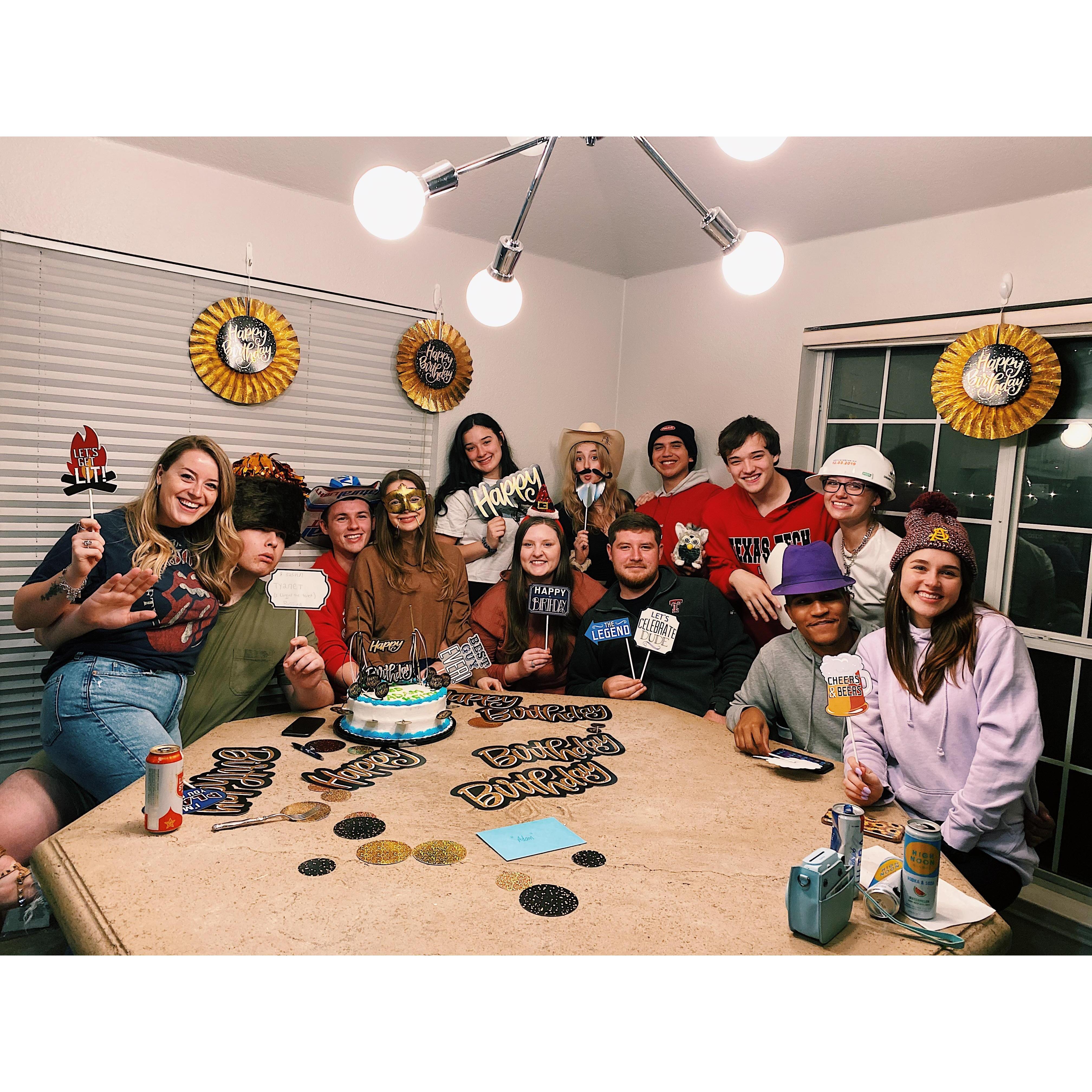 Adam and Marisa with some friends at Adam's 24th birthday party!