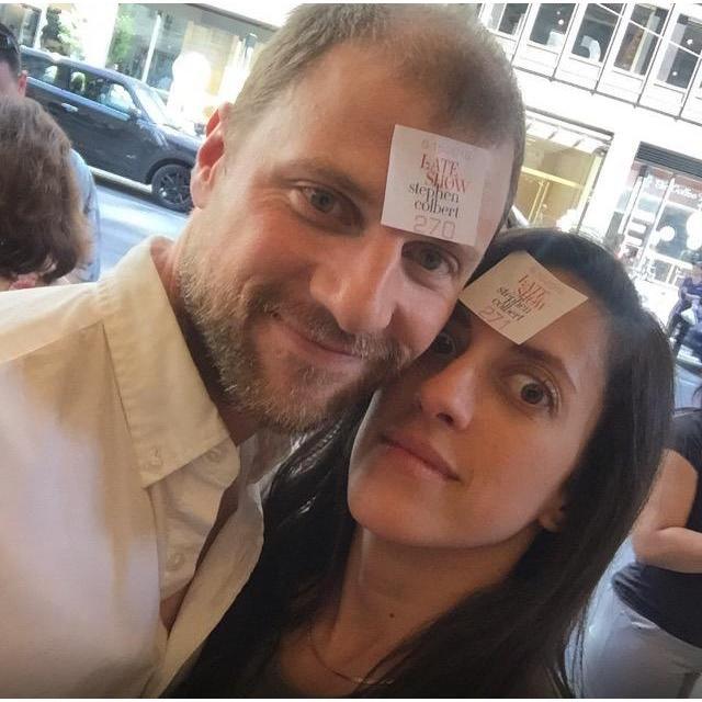 This silly picture won us front row seats at The Late Show with Stephen Colbert