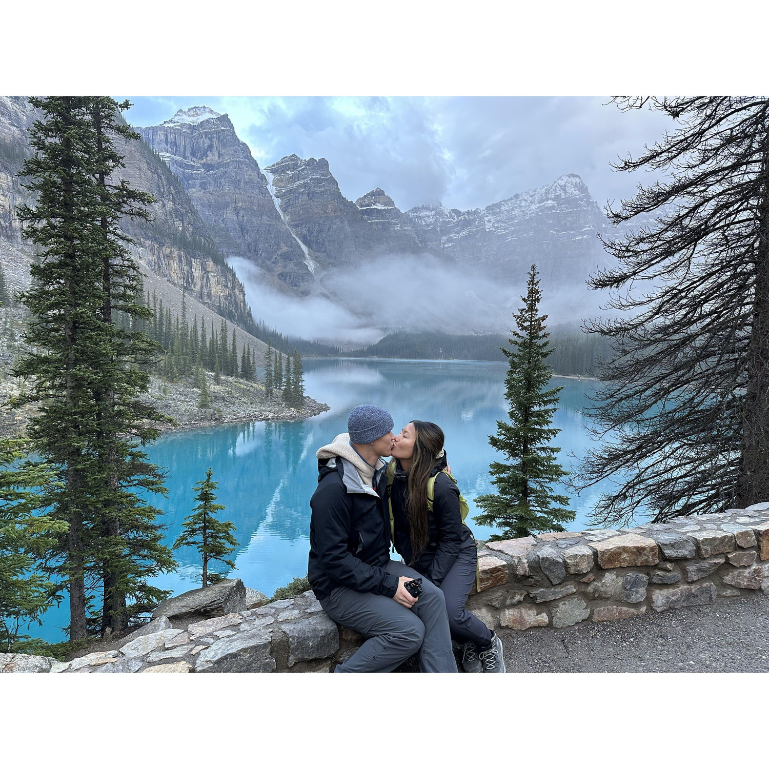 First time in Canada, waiting for sunrise at Moraine Lake