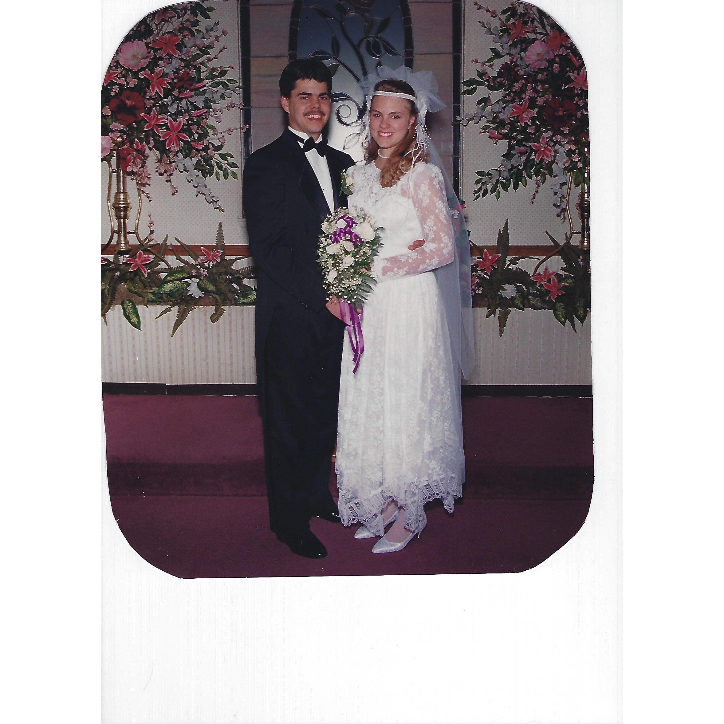 Our 1st wedding - March 26, 1994.  Chad was 20 and Amber was 16