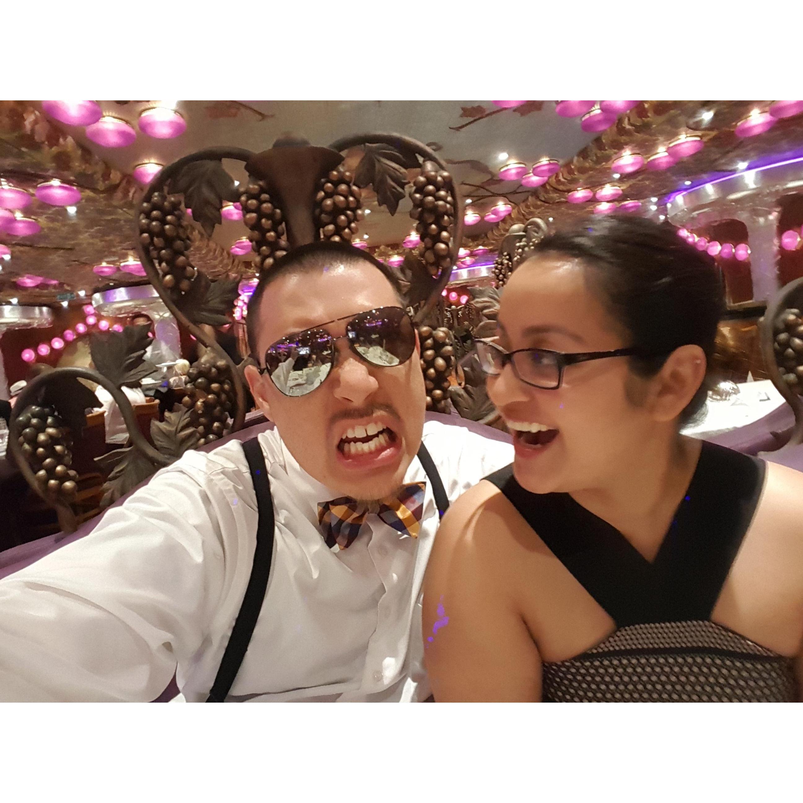 At some dress up dinner thing