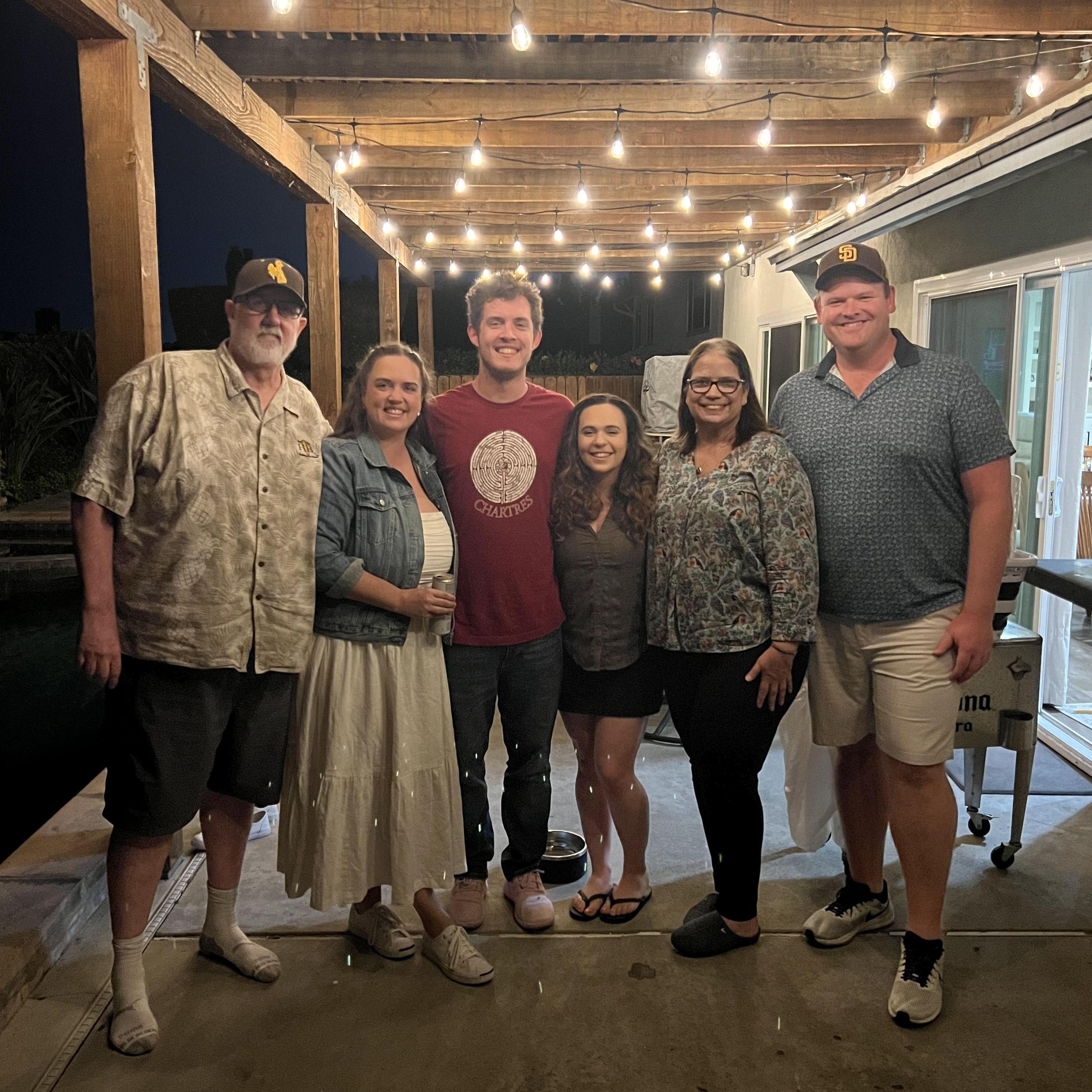 Celebrating our engagement with Elizabeth's family!
