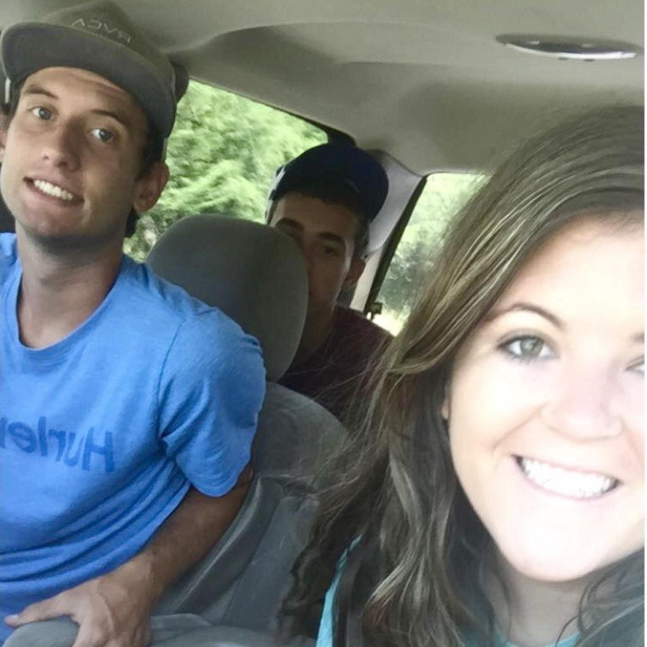 Natalee and Tyler (and Travis) on the way to the Frio in 2016