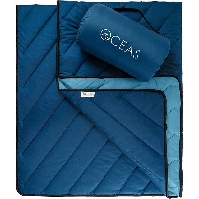 Oceas Puffy Down Blanket Camping - Packable Blanket for Camping, Hiking, Backpacking, Outdoor Adventures and Travel - Cold Weather Camping Blanket for Winter - Camp Quilt Made of Sleeping Bag Material