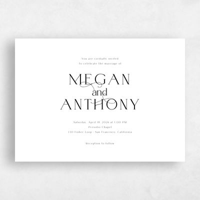 White Wedding Invitation - Hodgson Landscape
