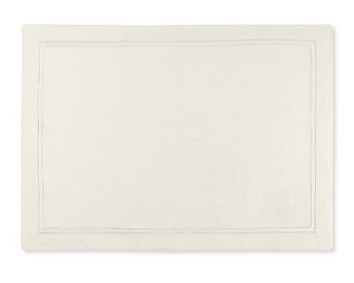 Linen Double Hemstitch Placemats in Navy Blue - Set of 4