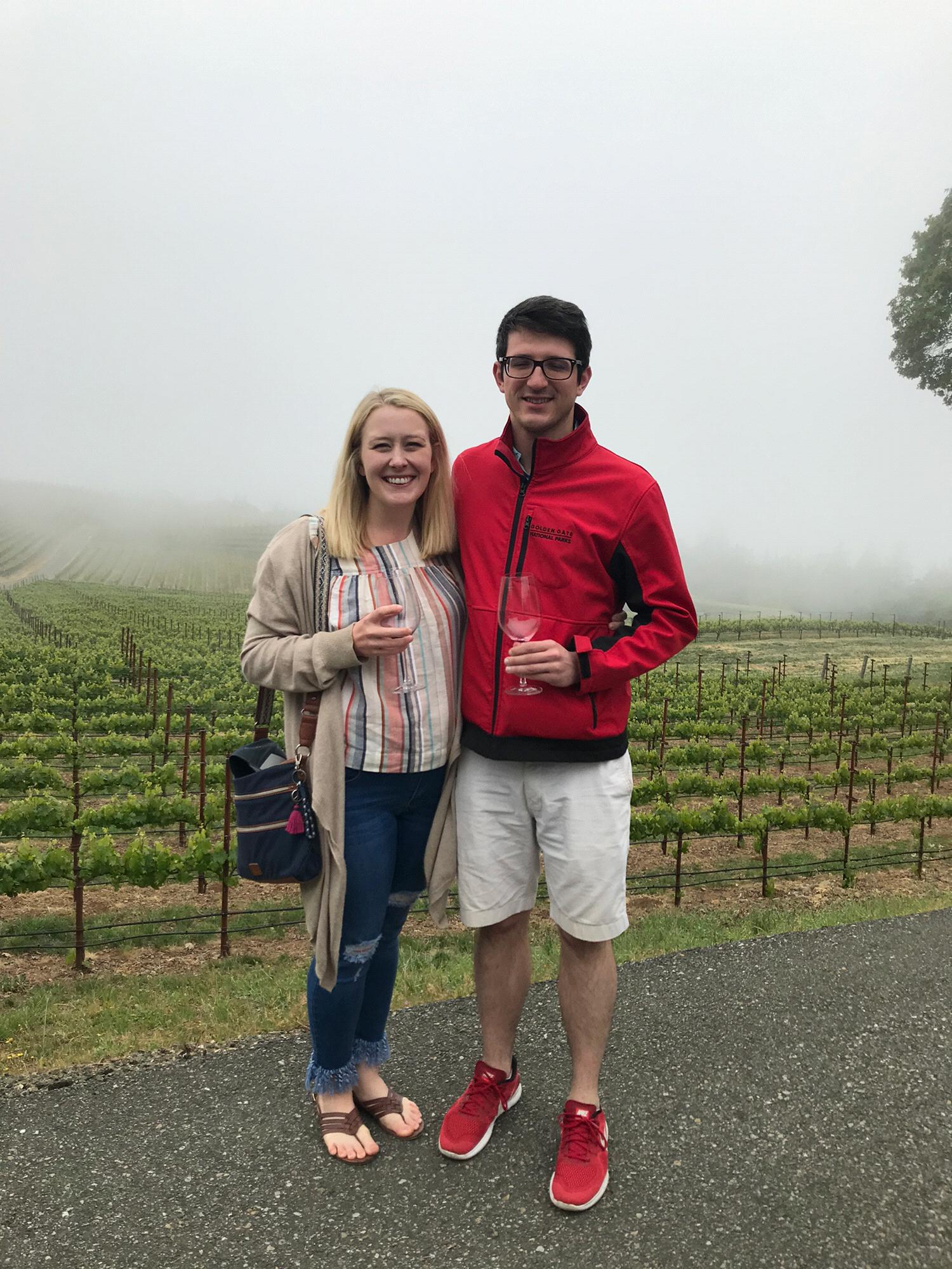 May 2019, touring vineyards in Napa, CA