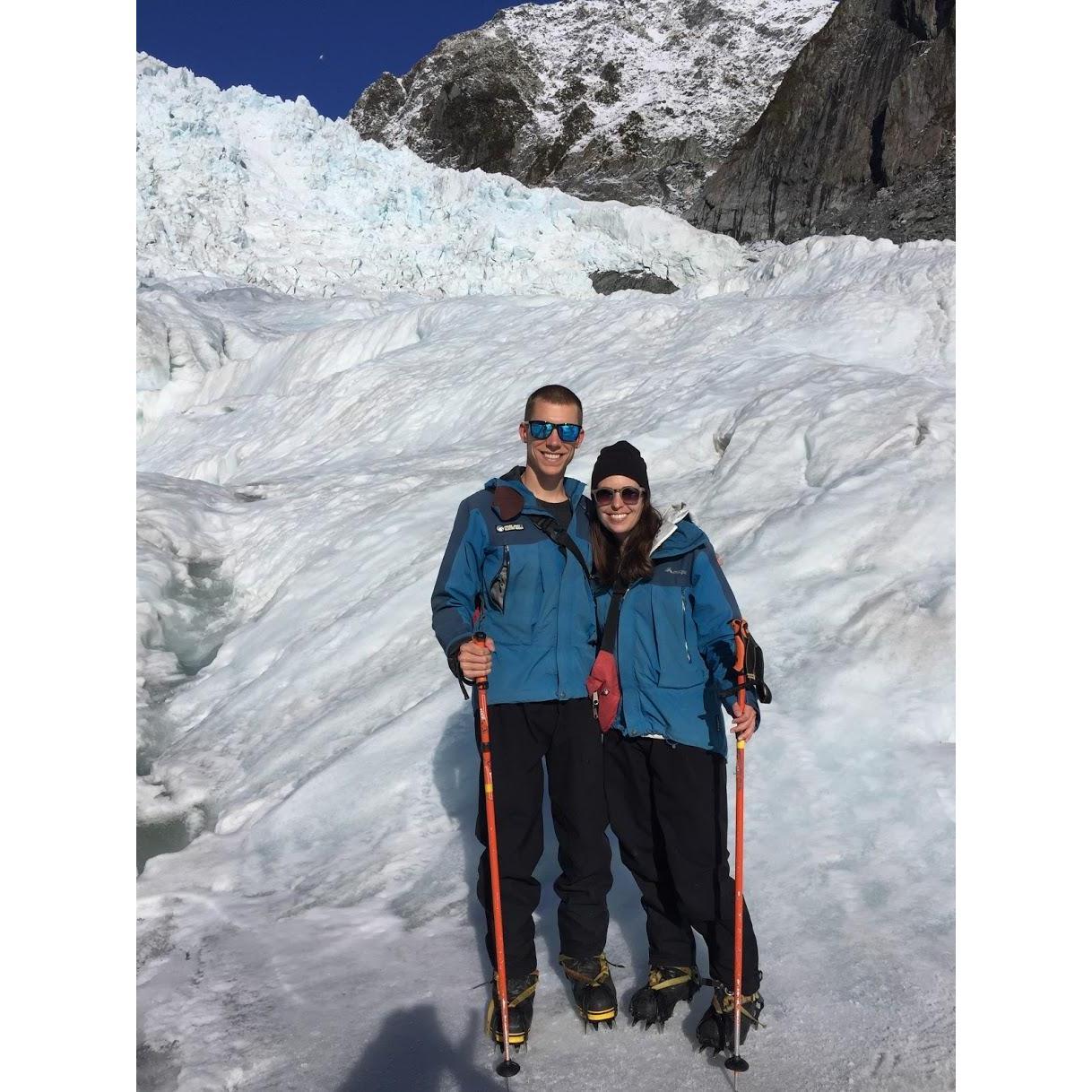 Hiking on a New Zealand glacier