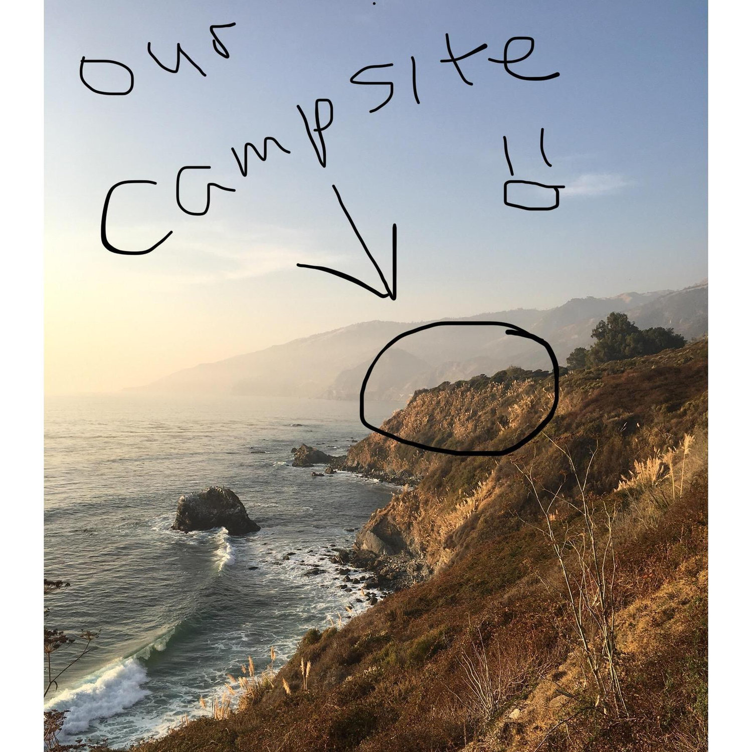 This is the first photo that Mazie took (and edited so well) of the group campsite where she and Billy first met, in November of 2018.