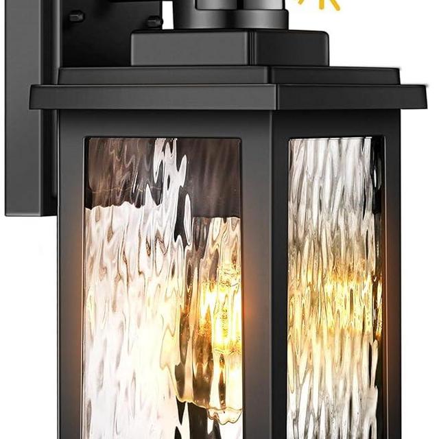 VIANIS Porch Lights Outdoor with Motion Sensor, Dusk to Dawn Outdoor Wall Lights Lantern, Anti-Rust Matte Black Outside Light Fixture Sconce for House, Patio, Garage, Waterproof