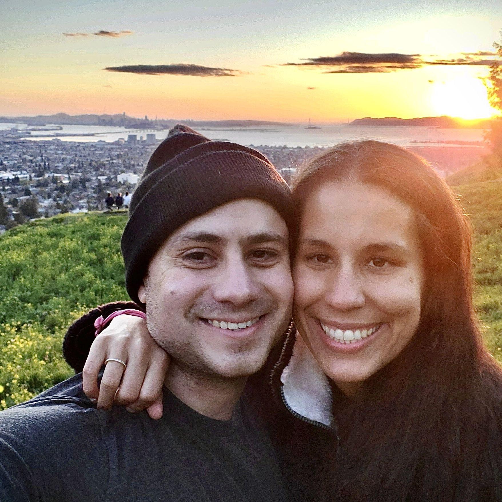 Our relationship started as a long distance relationship.  Mandy lived in LA and Sam lived in Berkeley.  When Mandy visited Sam, they loved to hike and watch the sunsets.