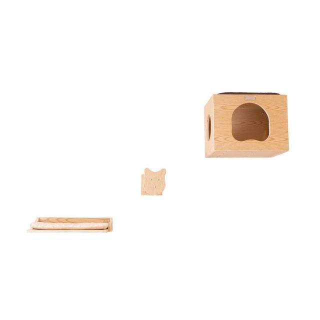 Armarkat Real Wood Wall Series Cat Tree with Condo, Perch and Stepup
