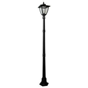 Bayport 72 in. Outdoor Black Solar Lamp Post with Super Bright Natural White LED