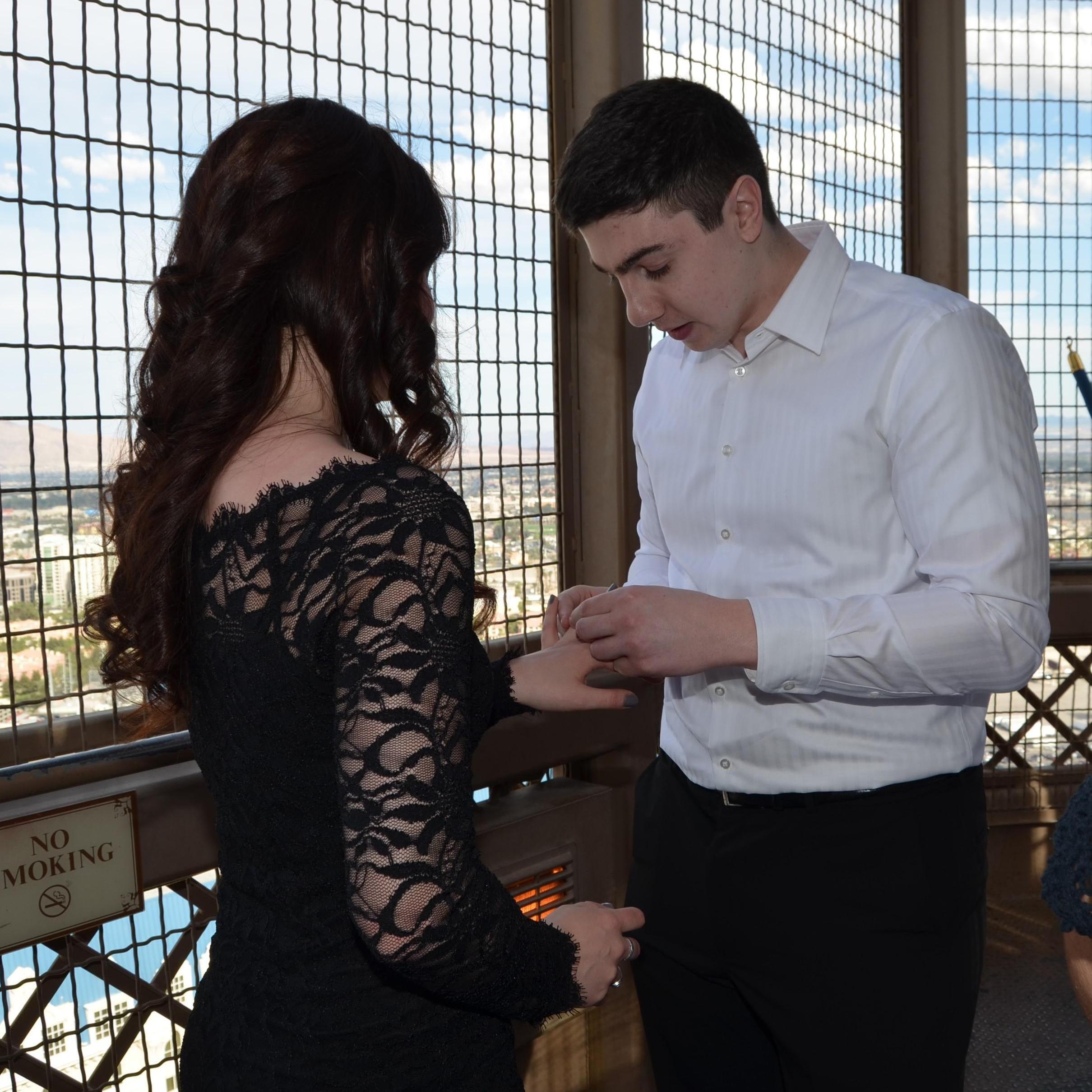 Putting on the ring for the first time
